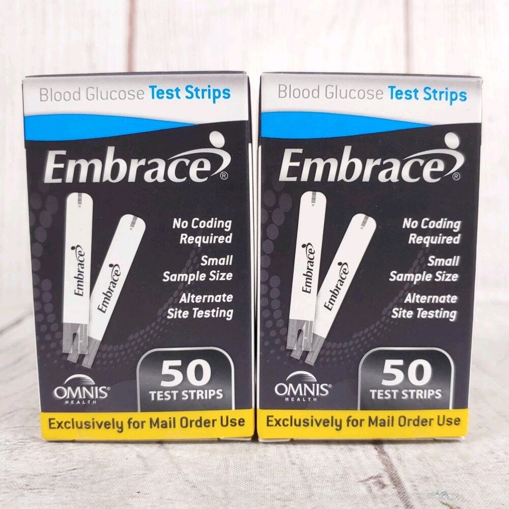 ALL EXPIRED - Embrace TALK Blood Glucose Test Strips 100 strips (50x2) - SEALED